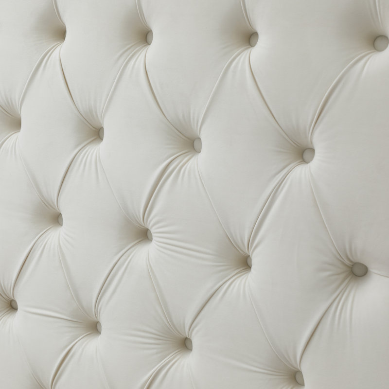 Lotman Velvet Upholstered With Silver Frame, Queen, Light Gray