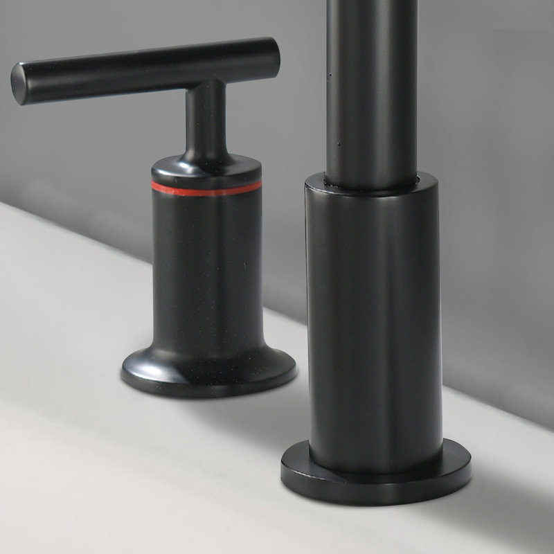 Robinet de salle de bain à large entraxe, Noir mat