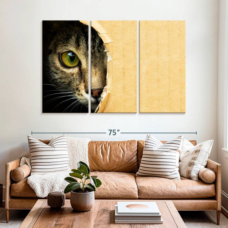 Hole Peeking Cat, 42" H x 65" W