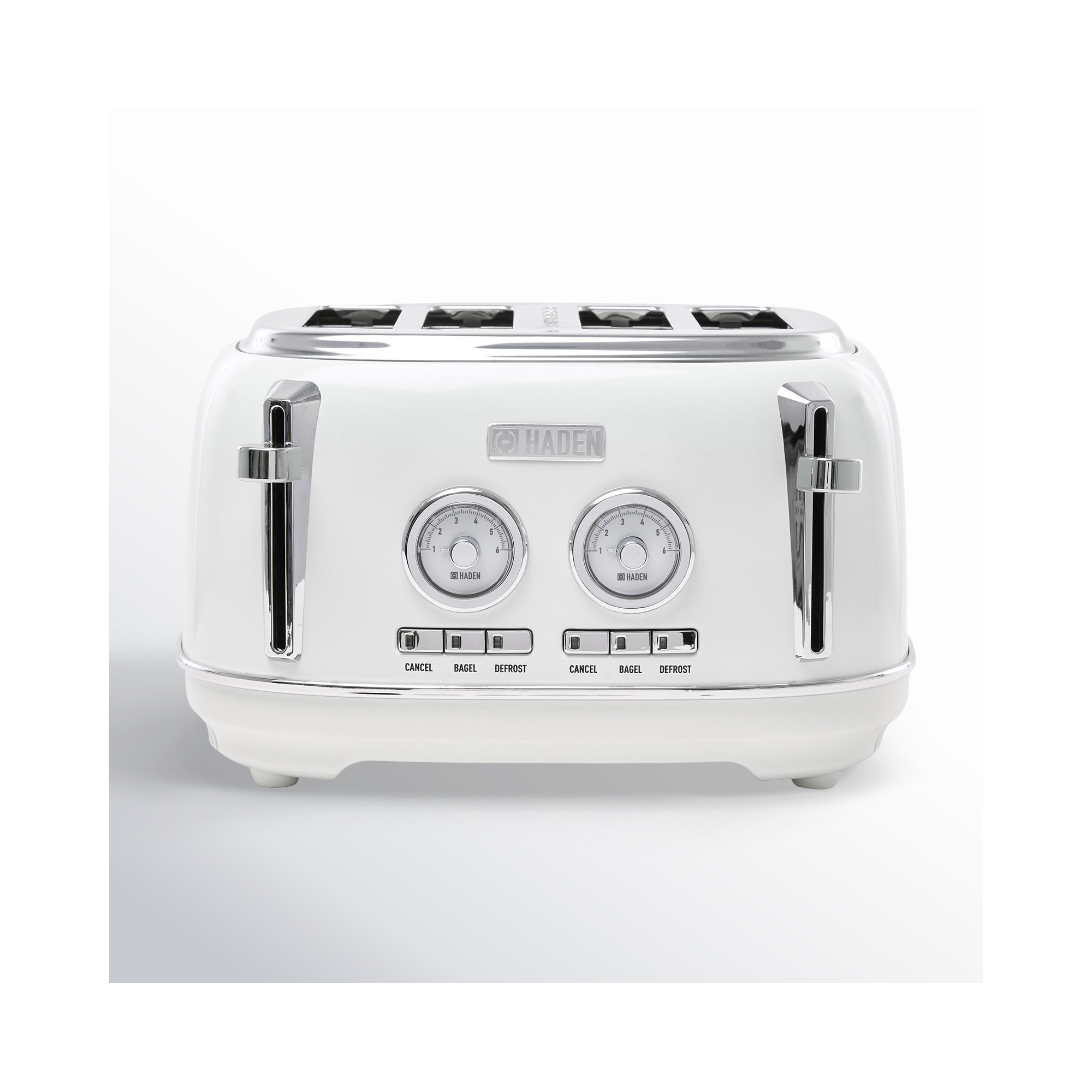 HADEN Dorset 4-Slice Wide Slot Toaster, Ivory