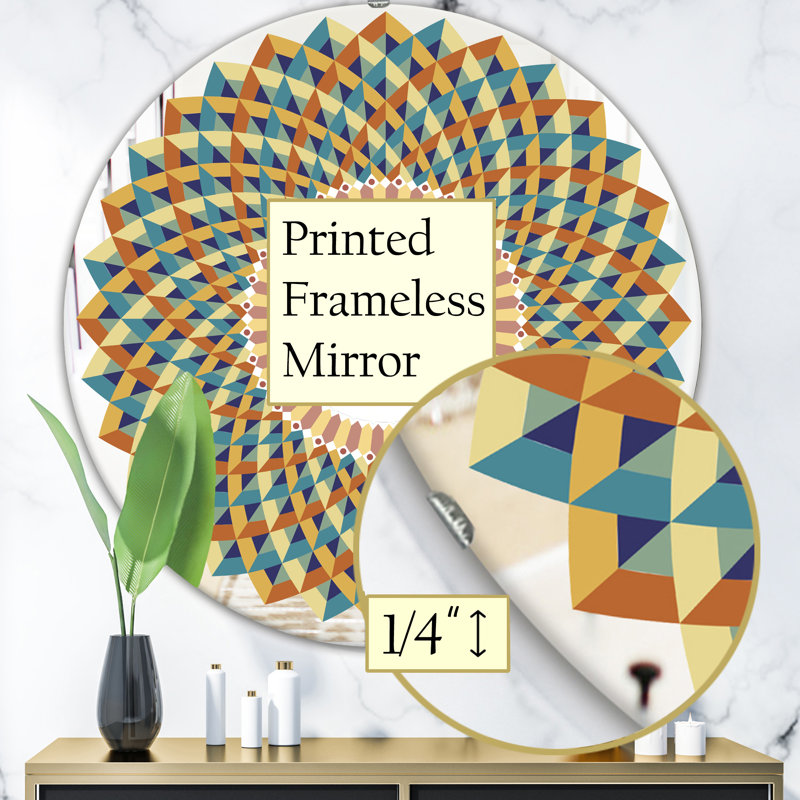 Miroir d'appoint Mid-Century Mosaic Spectrum, H 23,6 po x l 23,6 po
