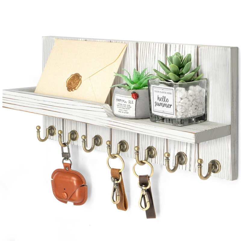Porte-clés décoratif pour mur et courrier, Blanchir