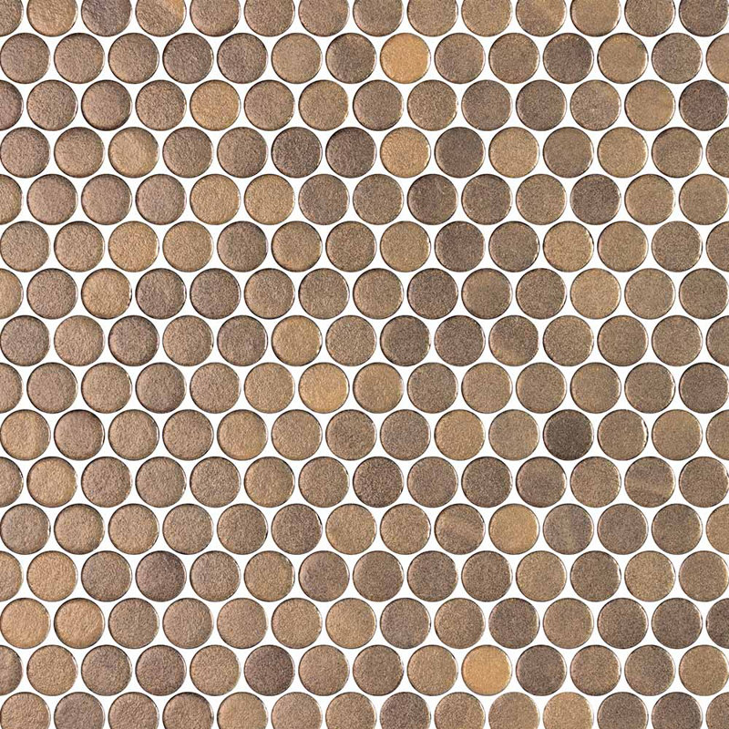 Spectrum Radiance Penny Round Stoneglass Gold Recycled Glass Mosaic