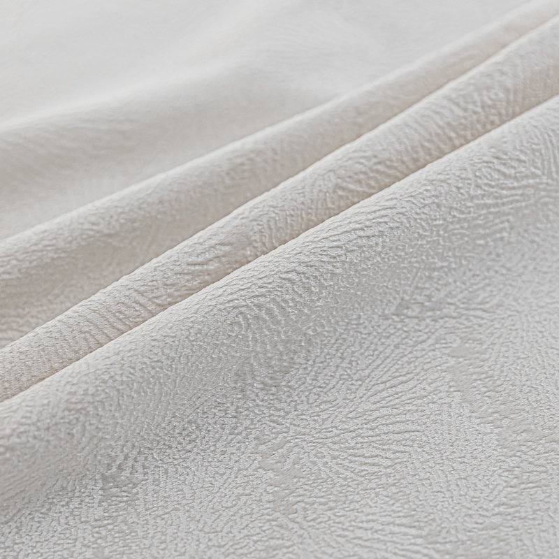 Ultra Soft Velvet Embossed Floral Room Darkening Grommet Curtain Pair, Ivory, 52" W x 96" L