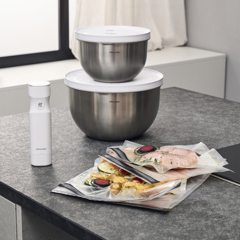 Ensemble de démarrage sous vide en acier inoxydable 9 pièces Fresh & Save BOWLS