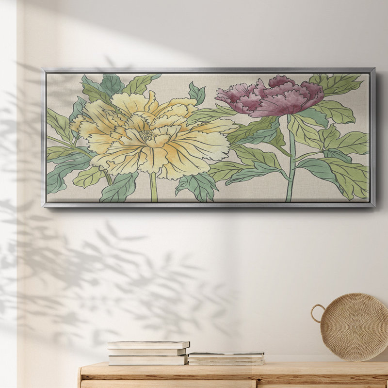 Peony Blooms II - toile encadrée, H 8 po x l 20 po