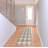 8' Natural And Ivory Geometric Power Loom Washable Non Skid Runner Rug