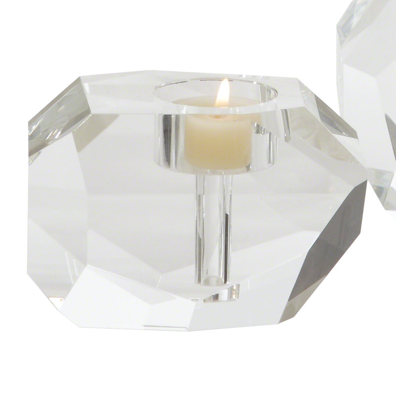 Gemstone T-Lite/Bud Vase, 3" H x 4.75" W x 3" D