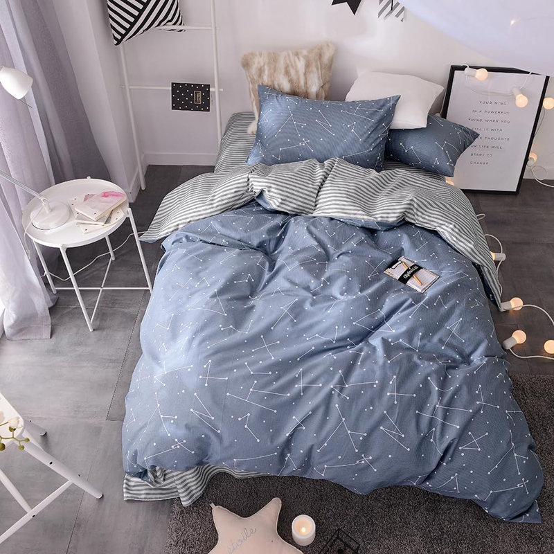 Chic 100% Cotton Flower Printed Duvet Cover Set, Floral 23, Twin XL Duvet Cover + 2 Standard Pillowcases