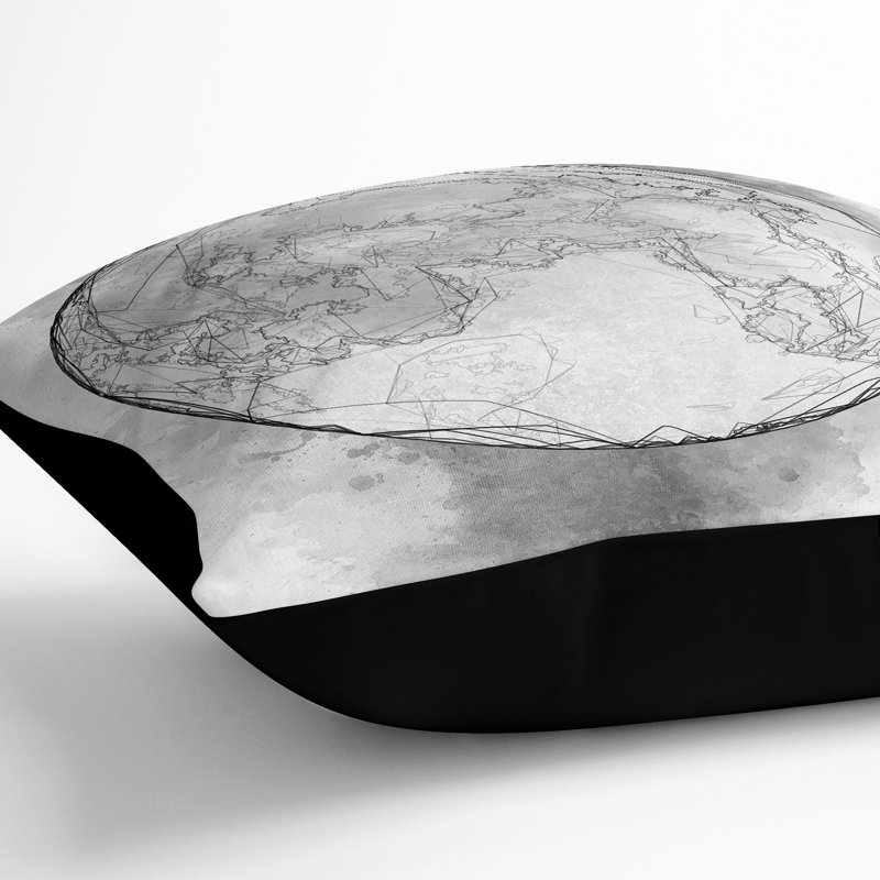 Square Throw Cushion, 40cm H x 40cm W x 15cm D, Black