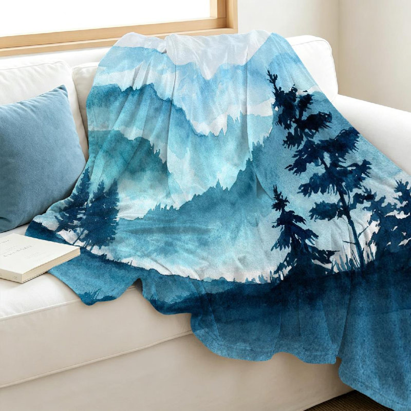 Jeté en flanelle bleu ultra doux, Throw 40" x 50"