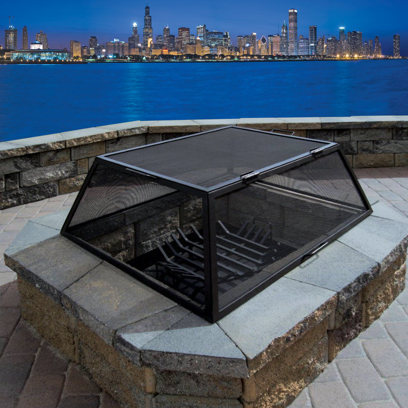 Square Stainless Steel Spark Screen, 17" H x 51" W x 51" D