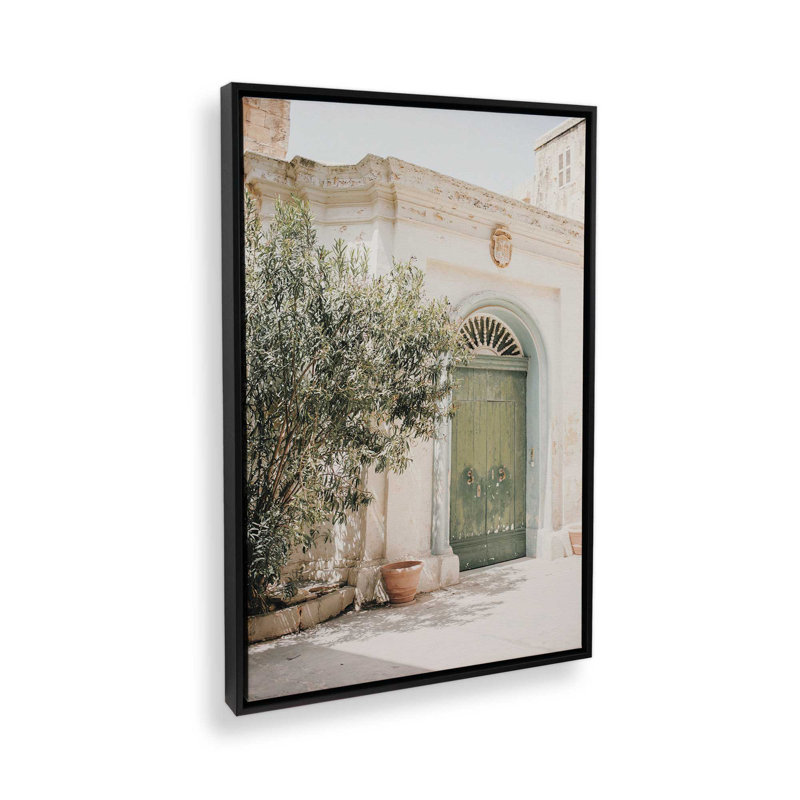 Impression sur toile Secret Garden Gate, Cadre flottant noir satiné, H 18,75 po x l 12,75 po x P 1,75 po