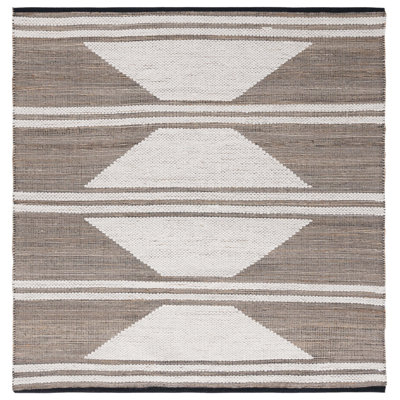 Lacourtney Natural Fiber Hand Woven Jute/Wool/Cotton Geometric Rug in Natural/Ivory