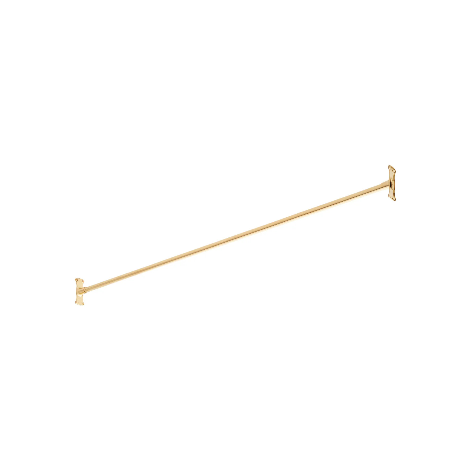 60" Brass Straight Shower Curtain Rod, Brushed Gold