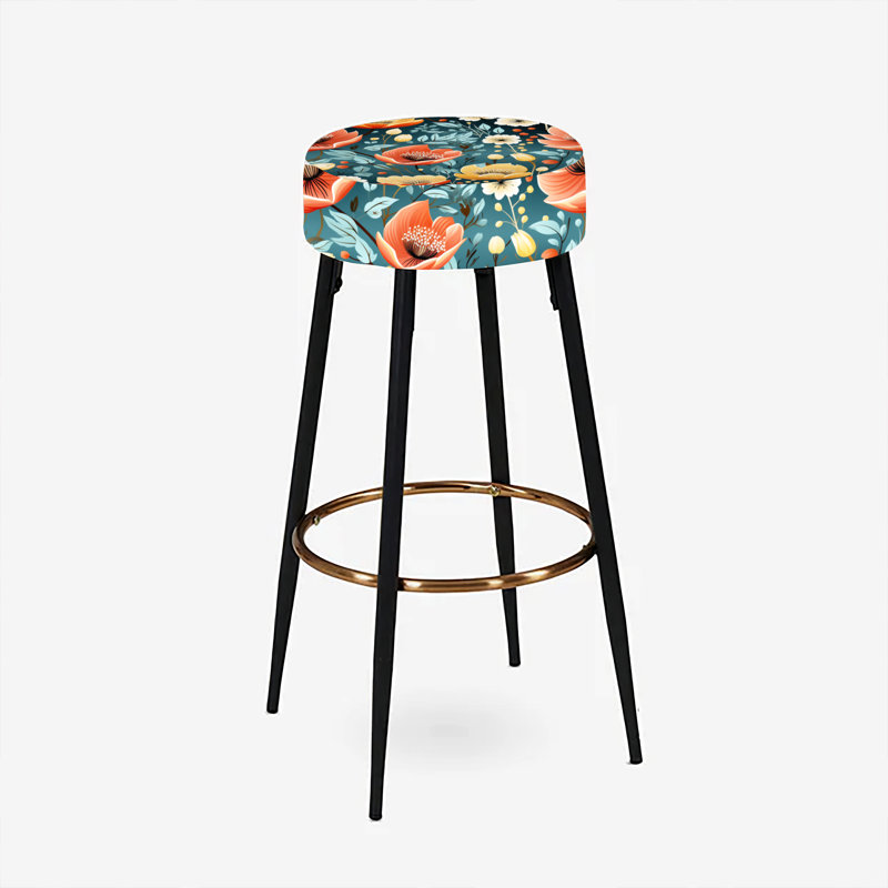 Ensemble de 2 tabourets de bar Mod Botanical Allure - Mid-Century