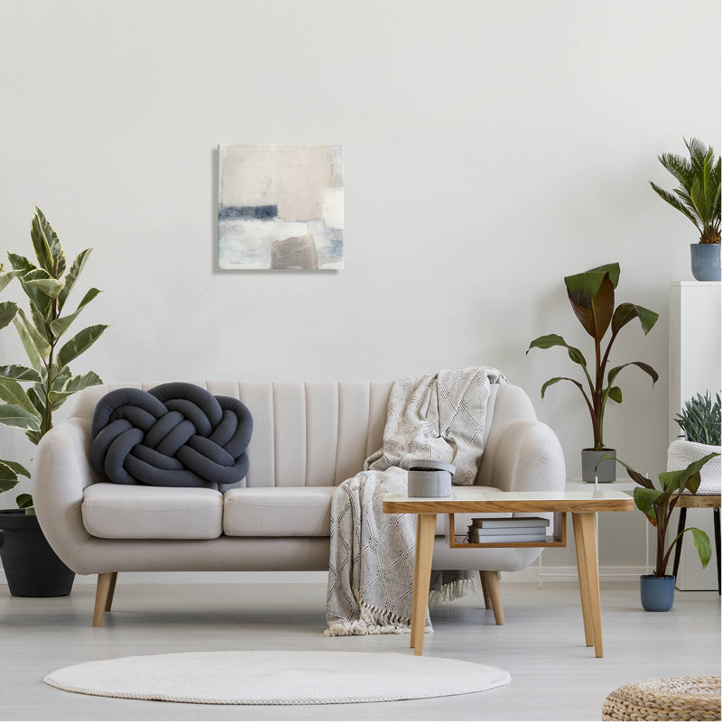 Muted Geometric Abstract Shapes 17" x 17" Canvas Art