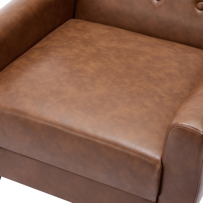 Jaqueze 73.2Cm Wide Tufted Armchair, Coffee Faux Leather