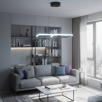 Aurelius 24" Modern Geometric LED Linear Chandelier