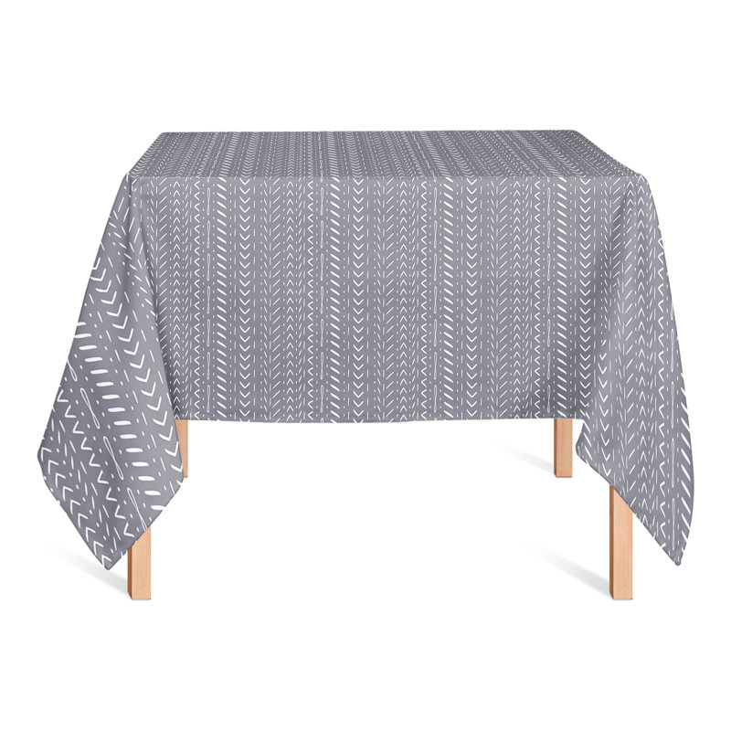 Harihar Geometric Square Tablecloth, Dark Gray