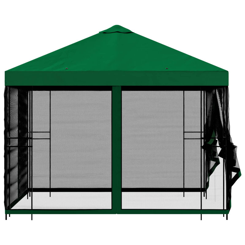 vidaXL Garden Gazebo Polyester and Steel, Green