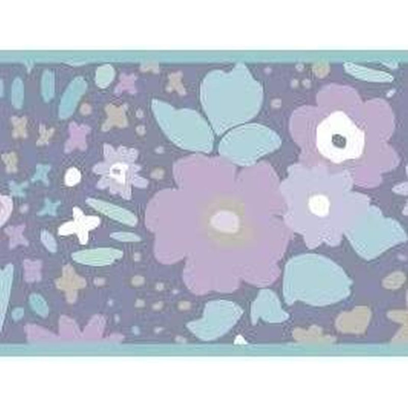 Bordure de papier peint L 15 pi x l 6 po Flowers Leaves