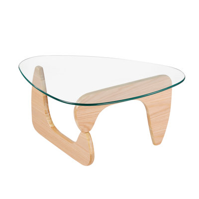 Novelty Triangle Clear Glass Coffee Table With Base