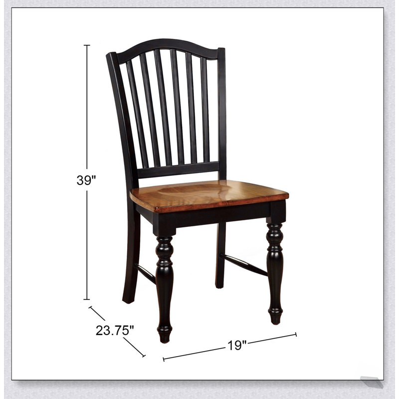 Ensemble de 2 chaises d'appoint élégantes de style champêtre avec une finition en chêne noir et antique, alliant charme rustique et confort moderne.