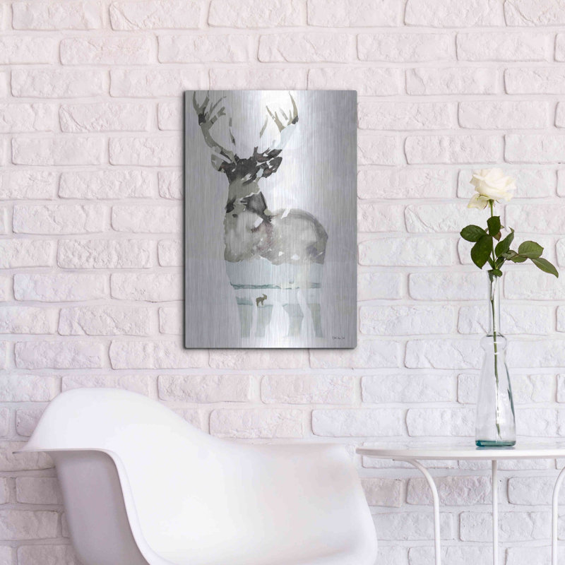 «Elk Impression 1» par Stellar Design Studio, Millwood Pines, art mural en métal, 12 po x 16 po, H 24 po x l 16 po