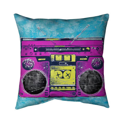 Radio rétro - 20"x20" Throw pillow cover - Poly twill - Print on demand
