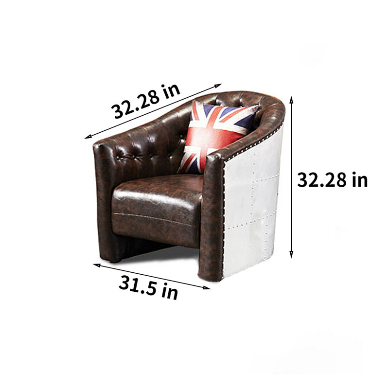 Fauteuil capitonné large de 31,5 po Kaulana