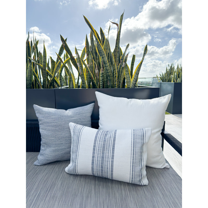 Indoor/Outdoor Pillow Cover & Insert, White, 16"H x 16"W