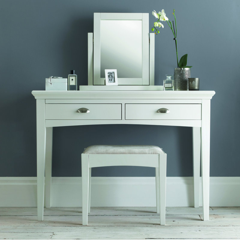 Ziggy Solid Wood Accent Stool, Linen, White
