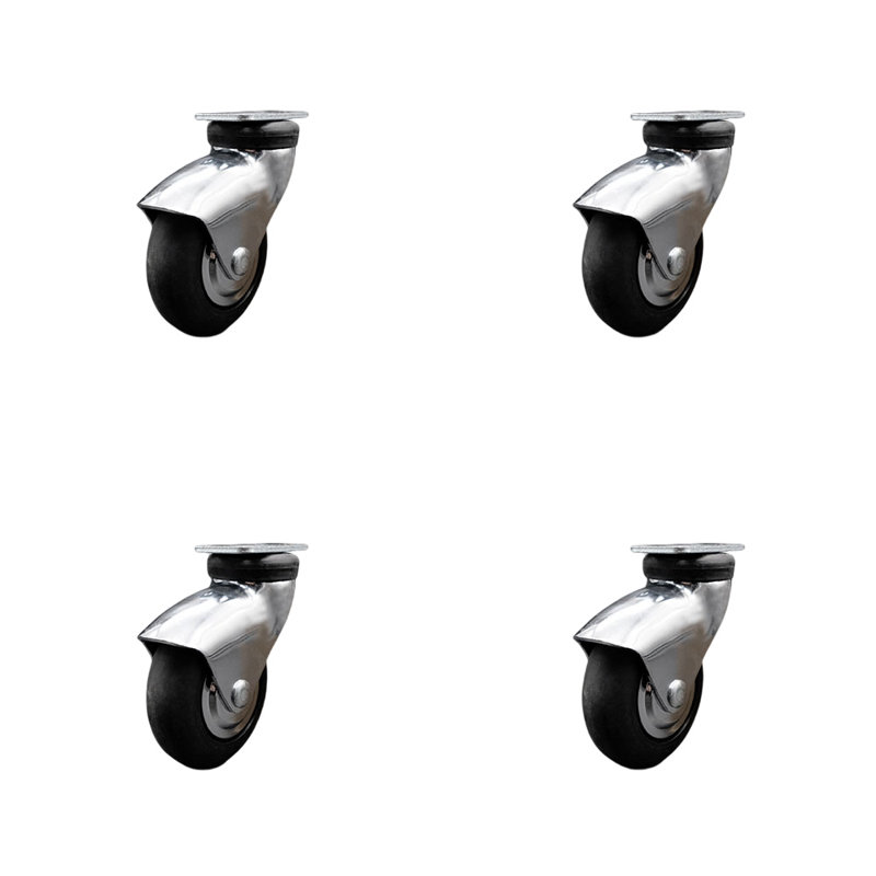 Chrome and Rubber Caster