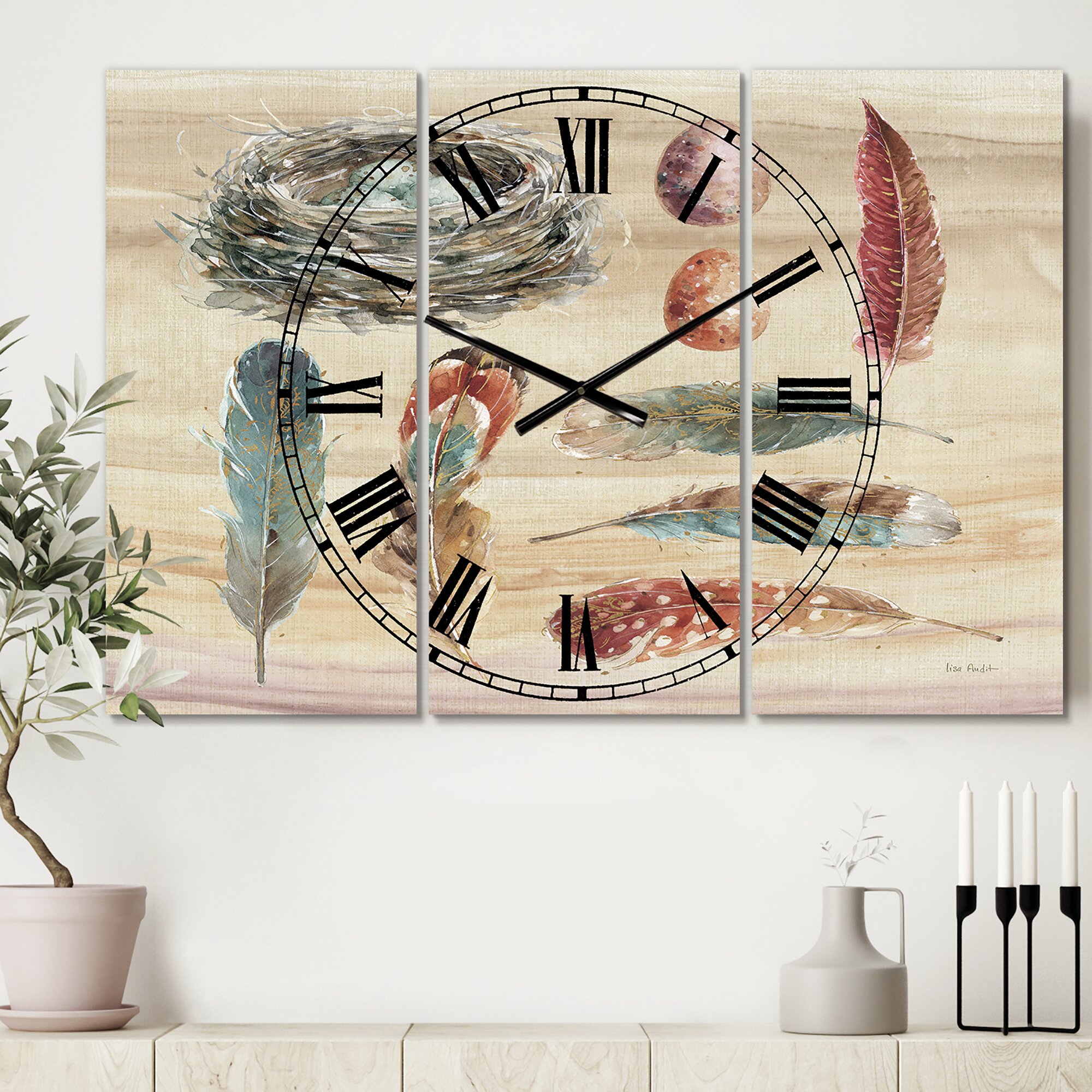 The Twillery Co.® Swigart Oversized Farmhouse Wall Clock | Wayfair