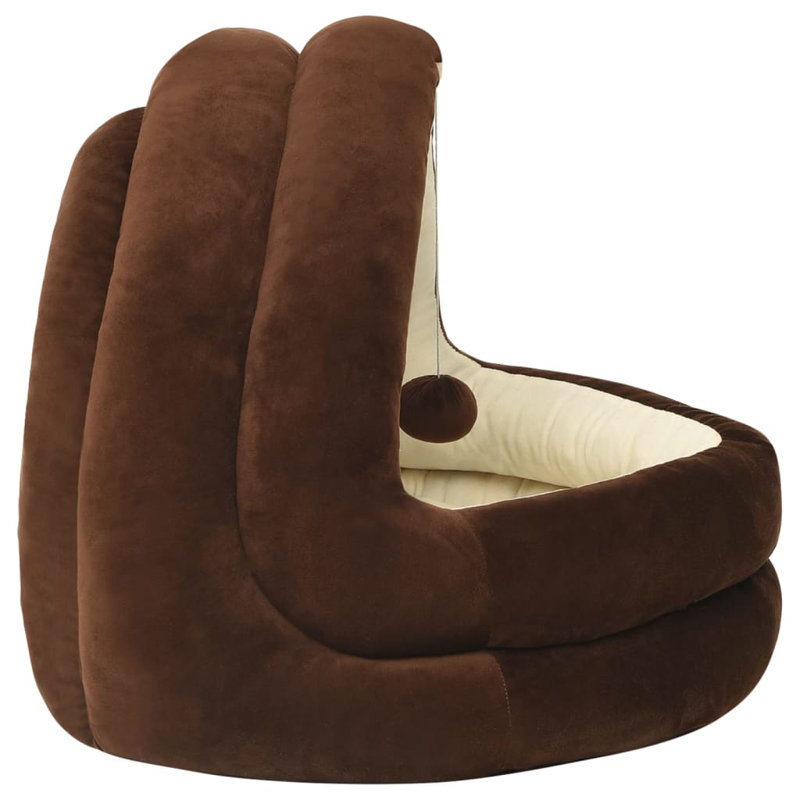Rambler Fleece Pet Sofa, 40 W x 40 D cm, Brown/Cream