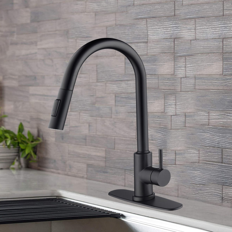 Naiyafly Pull Out Touch Kitchen Faucet, Matte Black