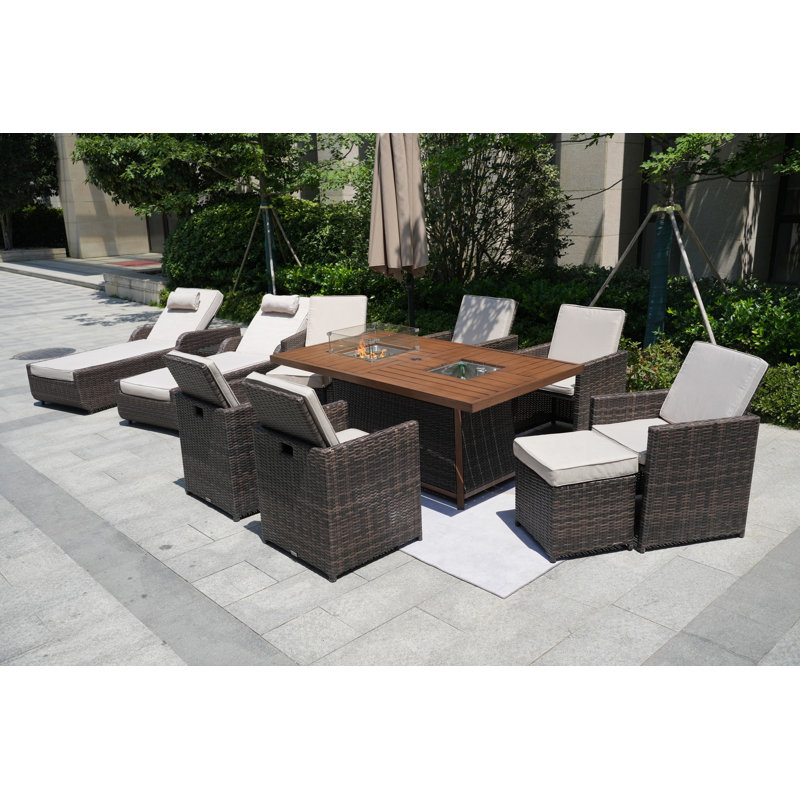10 - Person Patio Conversation Set with Cushions