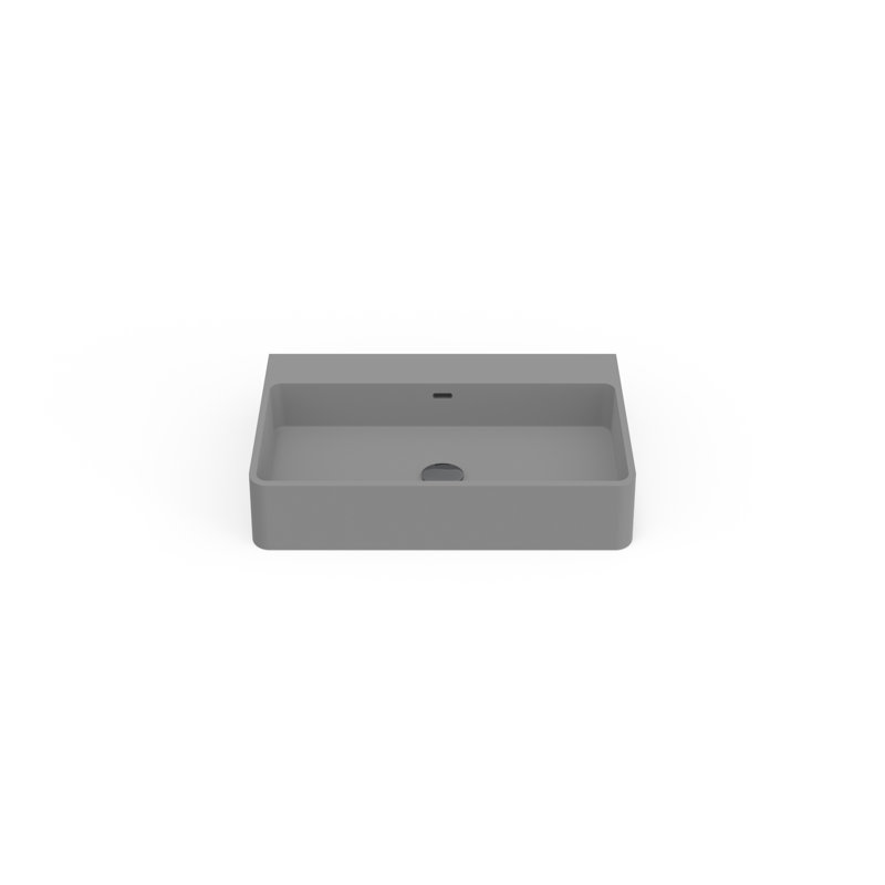Badeloft 23.6" x 17.7" Stone Resin Wall Mounted Bathroom Sink WT-01-M-MGRY in Matte Gray