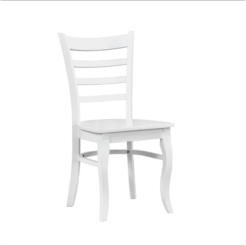Ensemble de 2 chaises de salle à manger à finition échelle blanche