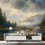 Murale paysage Misty Forest Lake & Mountain-1299926652