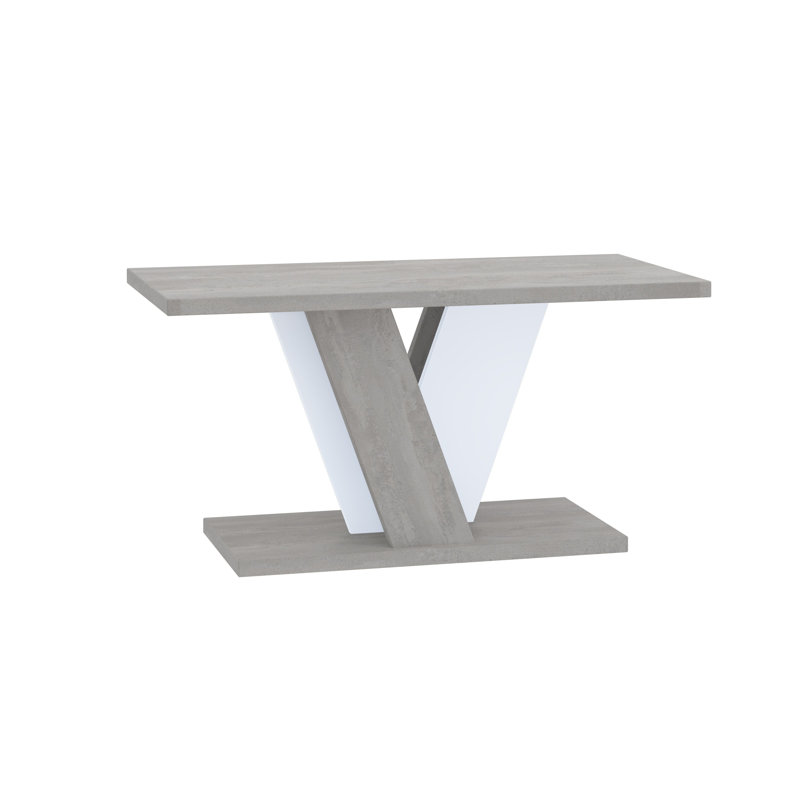 Pedestal Coffee Table with Storage, Grey