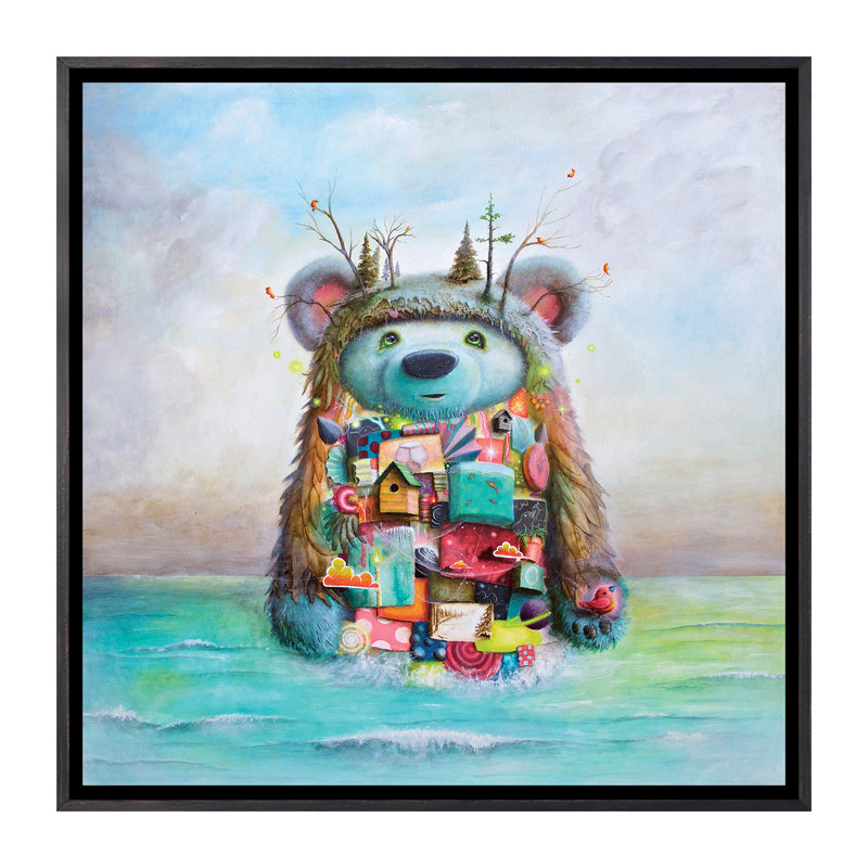«The Adventure» par Scott Mills - impression d'art graphique, H 26 po x l 26 po x P 1,5 po, Toile avec cadre noir patiné
