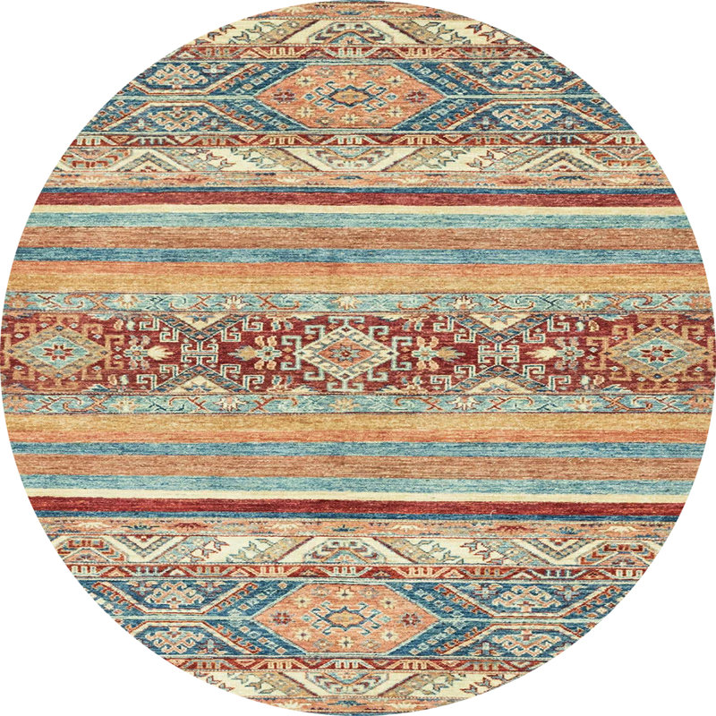 Broumy Southwestern Indoor Rug, Round 5'