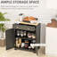 Buffet patiné noir patiné - comptoir en bois massif, 2 tiroirs, portes, armoire de rangement à tablette réglable