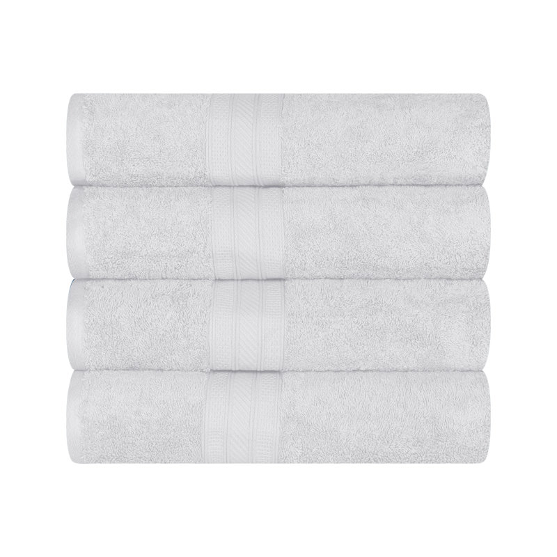 Glenlee Ultra Plush 4 Piece Cotton Bath Towel Set, White