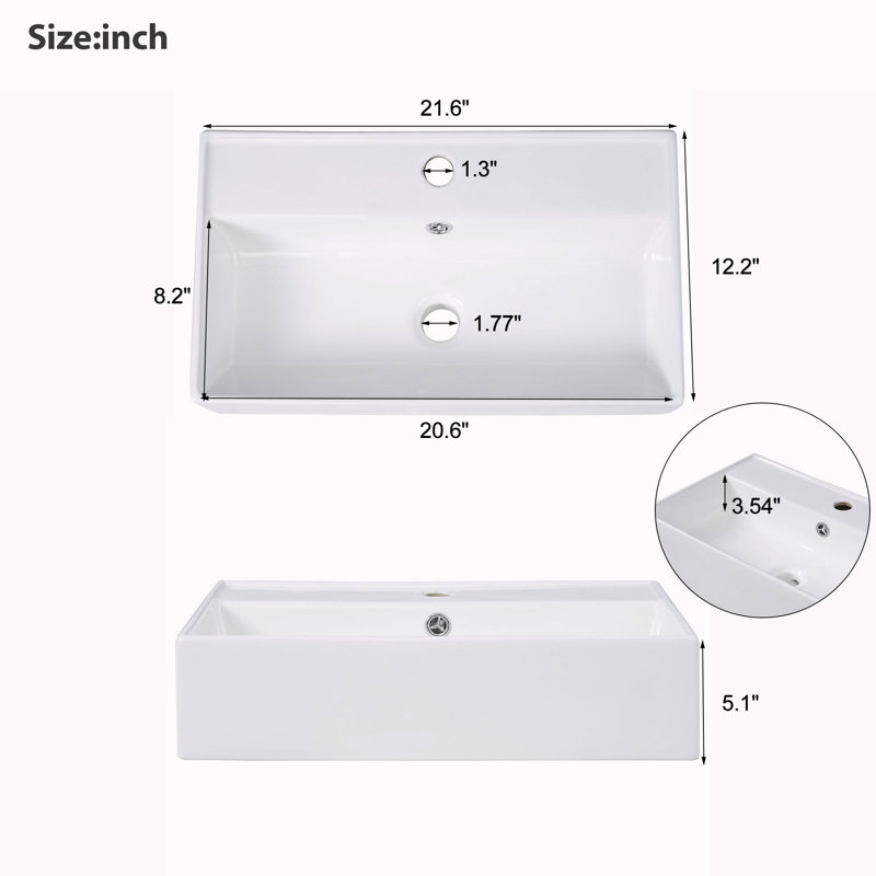 Meuble-lavabo simple 21,6 po avec plateau en céramique Braynard