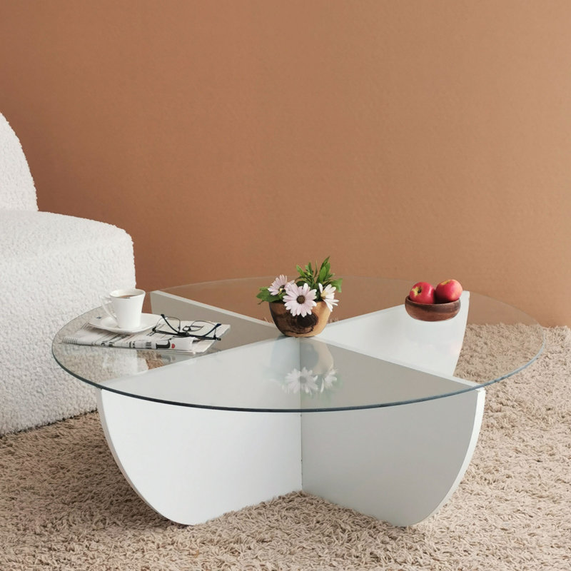 Tonna Four Leg Coffee Table, 30cm H x 90cm W x 90cm D, White