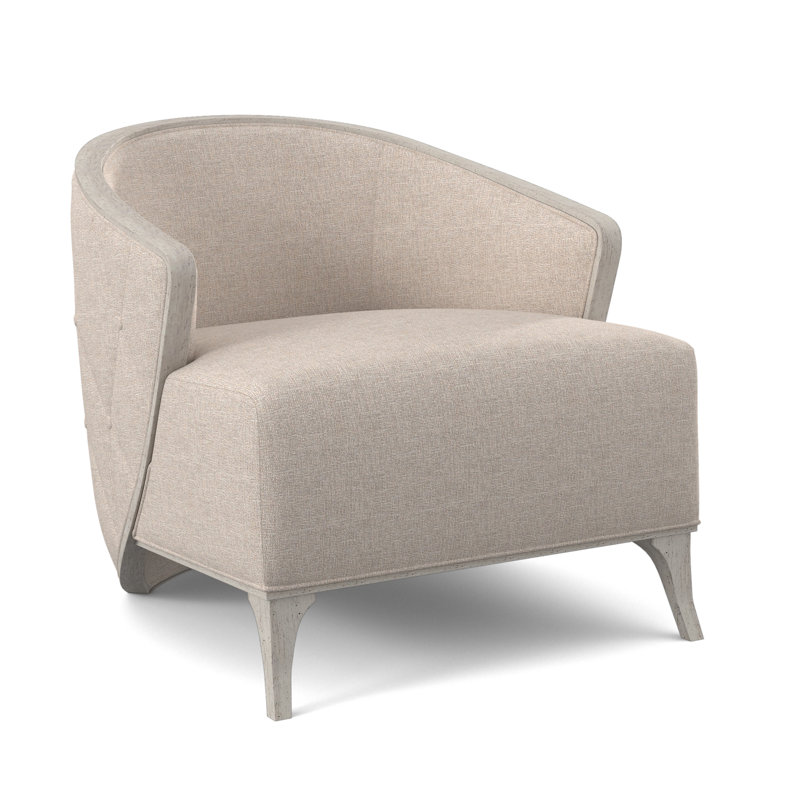 Fauteuil demi-tonneau l 30 po Peregrine, Bisque, Lin Elise