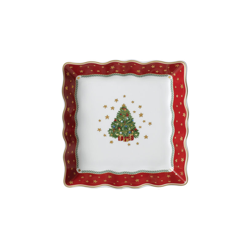 My Noel - Assiette carrée en dentelle 7 po